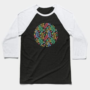 Colorful floral leaves pattern Baseball T-Shirt